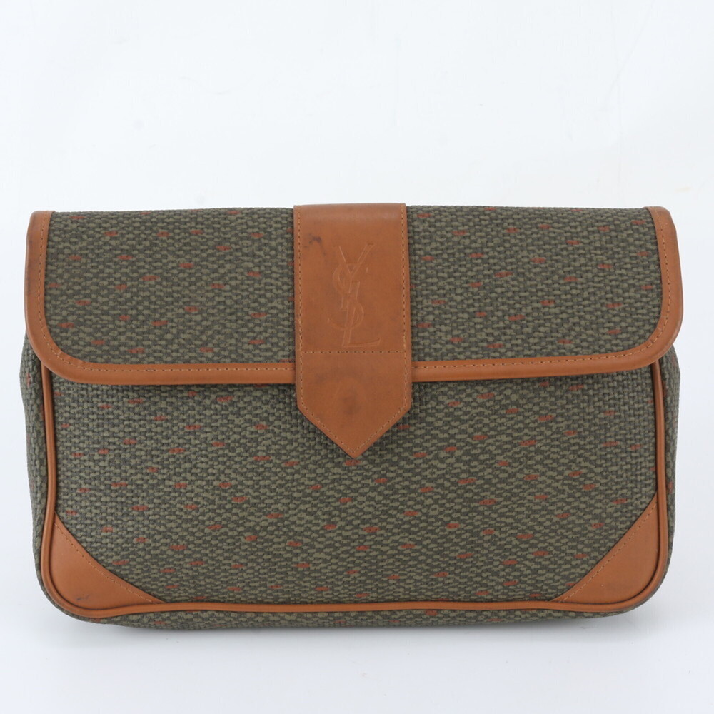 Saint Laurent YSL Remy Martin Leather Second Bag Clutch Pouch Business for Men
